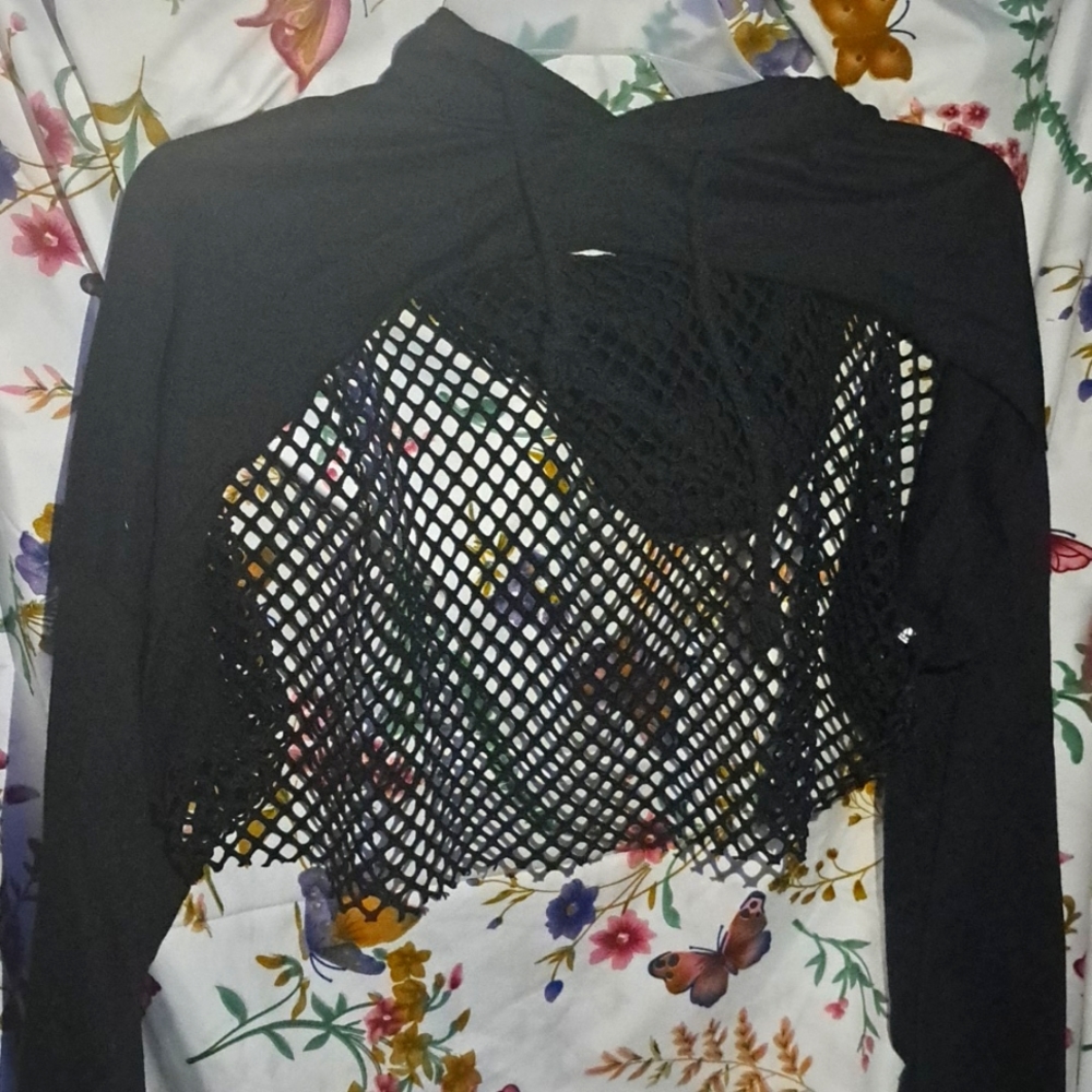 Black Cutout Hoodie